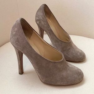 Chloé Taupe/Grey Suede Heels